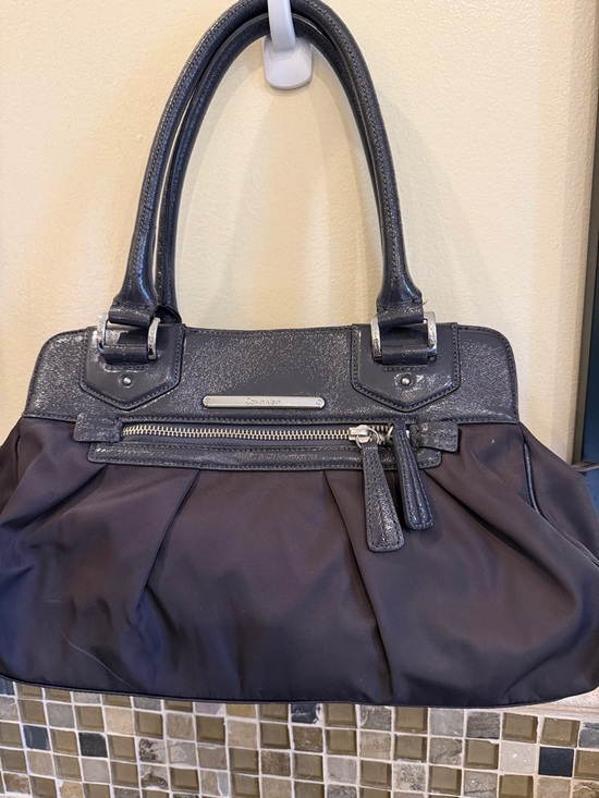 Calvin Klein Handbags - Calvin Klein eggplant Color and patent leather -Trim Shoulder Bag KC handbag
